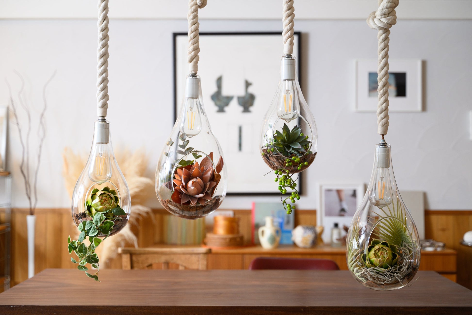 SWAN LIGHTING BOTANIC HANGING LIGHT with FAKEGREEN